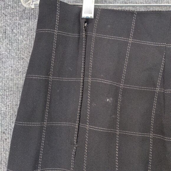 Franco Mirabelli Wool Skirt Womens Size 12 Black Checked Pattern - Picture 11 of 13